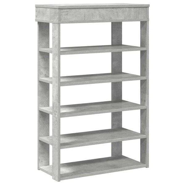 vidaXL Étagère à chaussures gris béton 60x30x98 cm bois d'ingénierie