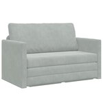 vidaXL Canapé Lit de Sol 2-en-1 Gris Clair 124x204x61 cm Velours