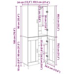 vidaXL Haut Armoire Bois Ancien 69 5 x 34 x 180 cm