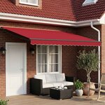vidaXL Store rétractable manuel avec LEDs Rouge et Anthracite 4 × 3 m