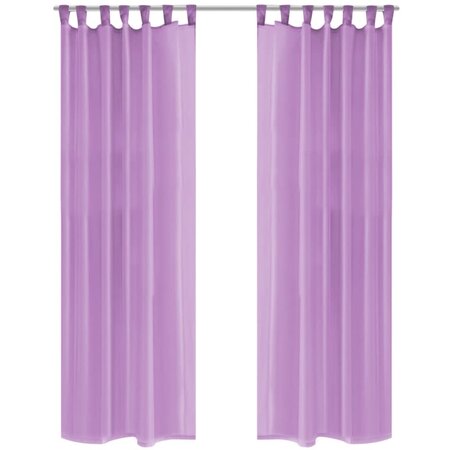 vidaXL Rideau occultant 2 Pièces Voile 140 x 175 cm Lilas