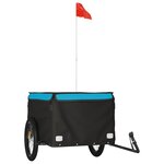 vidaXL Remorque de vélo noir et bleu 45 kg fer