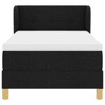 vidaXL Lit à Ressorts avec Matelas Crème 90x200 cm Tissu Noir