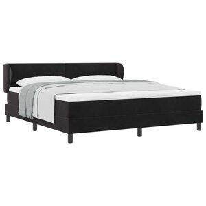 vidaXL Lit à ressorts avec matelas Noir 180 x 200 cm Velours