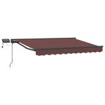 vidaXL Cadre de store manuel avec LEDs Marron et anthracite 3 5 x 2 m