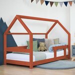 Lit cabane enfant TERY 120 x 200 rouge brique