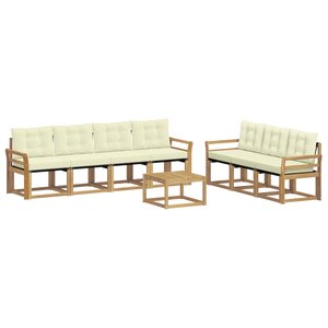 vidaXL Ensemble de canapés d'extérieur 8 pc Blanc et crème