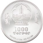 BEAR Into The Wild 2 Once Argent Coin 1000 Togrog Mongolia 2021
