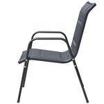 vidaXL Mobilier de salle à manger d'extérieur 7 Pièces Acier Noir