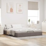 VidaXL Cadre de lit ottoman sans matelas taupe 200x200 cm tissu