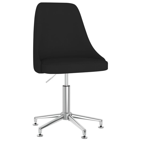 vidaXL Chaise pivotante de salle à manger Noir Tissu