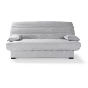 Banquette clic clac 3 places - Matelas 17 cm - Tissu gris clair - 199 x 96 x 103 cm - CHLoe