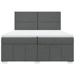 vidaXL Sommier à lattes de lit avec matelas Gris foncé 200x200cm Tissu