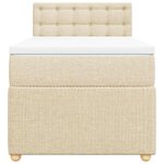 vidaXL Sommier à lattes de lit avec matelas Crème 100x200 cm Tissu