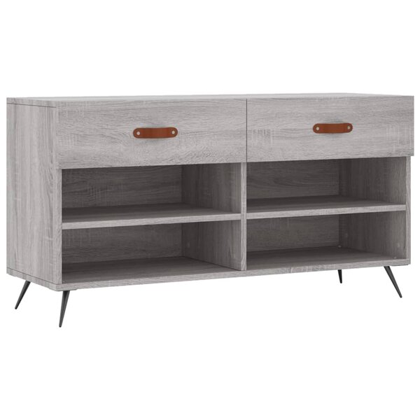 vidaXL Banc à chaussures sonoma gris 102x35x55 cm bois d'ingénierie