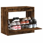 vidaXL Armoire à chaussures chêne fumé 80x42x69 cm bois d'ingénierie
