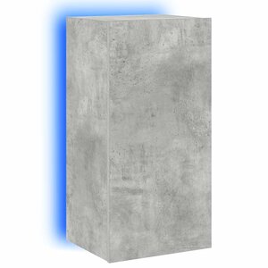 vidaXL Meuble TV mural avec lumières LED gris béton 40 5x35x80 cm