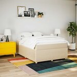 vidaXL Sommier à lattes de lit avec matelas Crème 160x200 cm Tissu