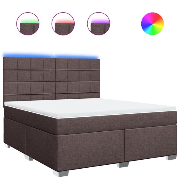 vidaXL Sommier à lattes de lit avec matelas Marron foncé 180x200 cm