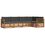 vidaXL Ensemble de canapés d'extérieur 5 Pièces Naturel et Anthracite