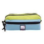 Trousse scolaire zippée 4 compartiments TEKNIK - Bleu/vert
