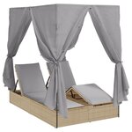 vidaXL Transat double Beige Standard pour lit de jour extérieur