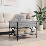 vidaXL Table basse sonoma gris 70x50x50 cm bois d'ingénierie et métal