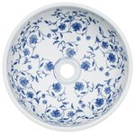 vidaXL Vasque à poser blanc et bleu rond Φ41x14 cm céramique