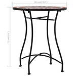 vidaXL Table de bistro mosaïque Marron 60 cm Céramique