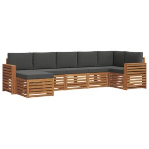 vidaXL Ensemble de canapés d'extérieur 7 pc Naturel et Anthracite
