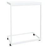 vidaXL Table d'appoint avec roues Blanc 55x35x70 cm Bois d'ingénierie