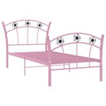 vidaXL Cadre de lit avec design de football Rose Métal 90x200 cm