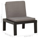 vidaXL Chaise de salon de jardin avec coussin Plastique Gris