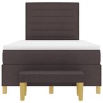 vidaXL Lit ressort avec matelas et banc marron foncé 120x200 cm tissu