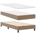 vidaXL Lit à ressorts avec matelas Cappuccino  100 x 200 cm  simili cuir