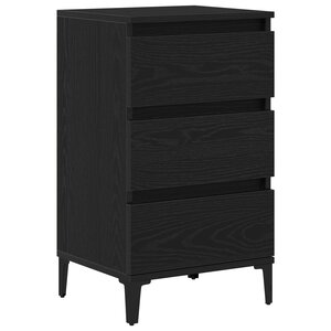 Table de chevet vidaXL Noir Chêne 40x35x70 cm Bois d'ingénierie