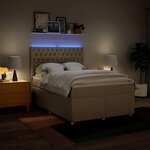 vidaXL Sommier à lattes de lit avec matelas Crème 160x200 cm Tissu