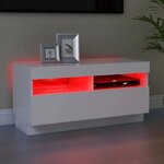 vidaXL Meuble TV avec lumières LED blanc 80x35x40 cm