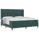 vidaXL Lit à ressorts avec matelas Vert foncé 200 x 200 cm Velours
