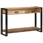 Table console vidaXL 120x33x75 cm en bois de manguier brut