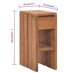 Vidaxl table de chevet 20x35x50 cm bois de teck solide