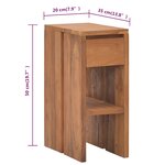 vidaXL Table de chevet 20x35x50 cm Bois de teck solide