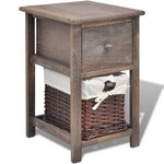 vidaXL Table de chevet Bois Marron