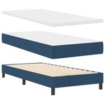 vidaXL Lit à ressorts avec matelas bleu 90x200 cm tissu