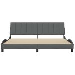 vidaXL Cadre de lit sans matelas gris foncé 200x200 cm tissu