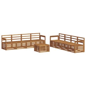 vidaXL Ensemble de canapés d'extérieur 9 pc Naturel