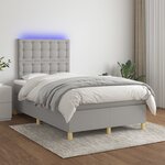 vidaXL Sommier à lattes de lit matelas et LED Gris clair 120x200 cm