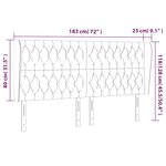 vidaXL Tête de lit avec oreilles Noir 183x23x118/128 cm Tissu