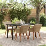 vidaXL Ensemble de salle à manger de jardin 5 pièces Beige Poly Rattan