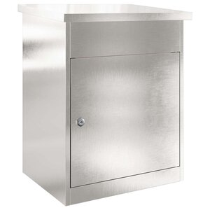 vidaXL Boîte de dépôt de colis Noir 44 x 35 x 59 cm Acier inoxydable